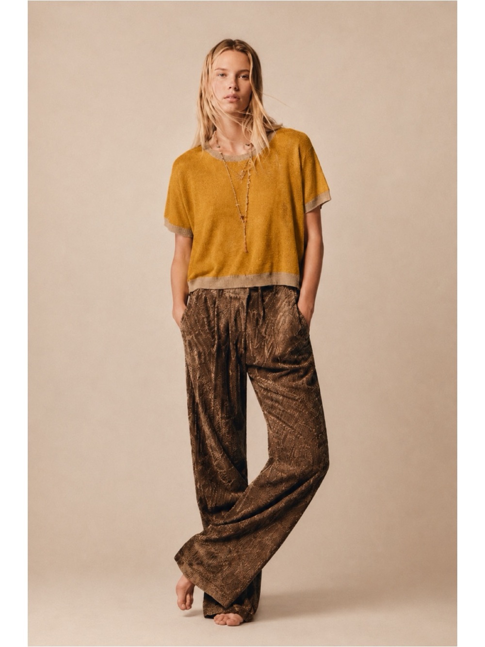 Momonì Linen Knit Rododendro Short Sleeve Top NWT